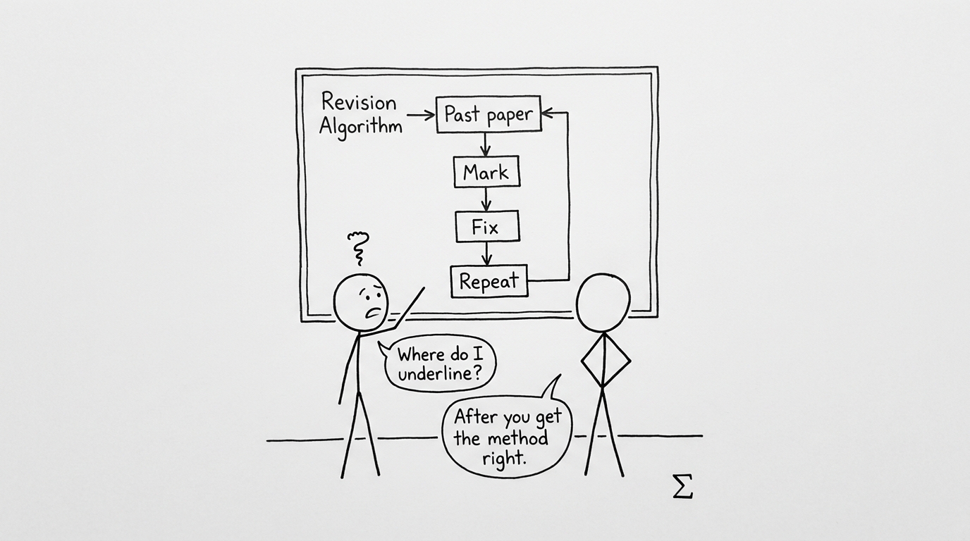 A revision flowchart that refuses to include highlighting