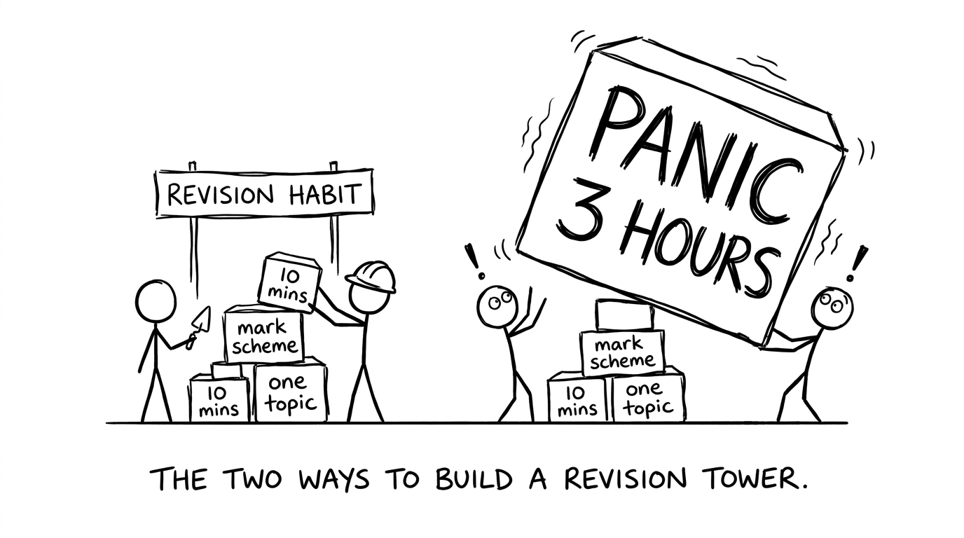 Building revision habits vs panic block