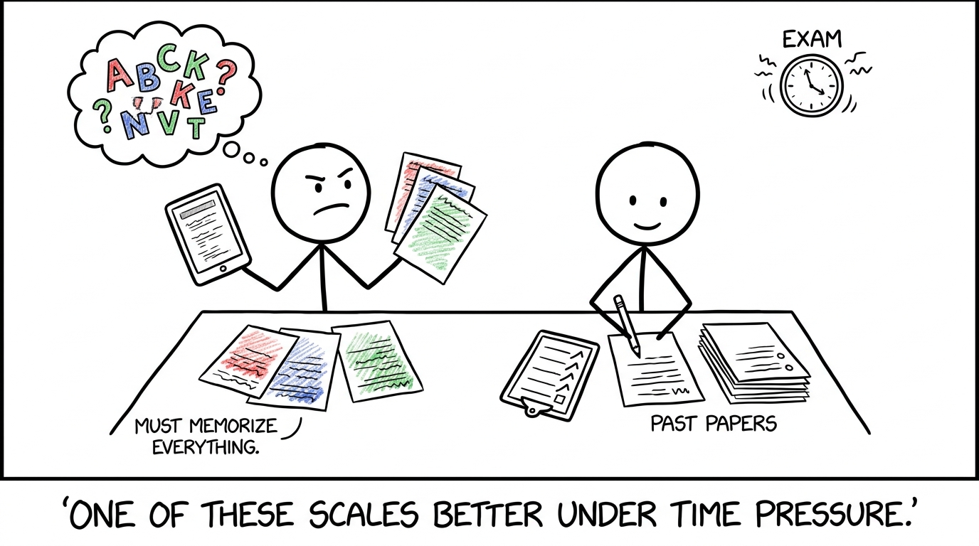 Two students revise differently under time pressure