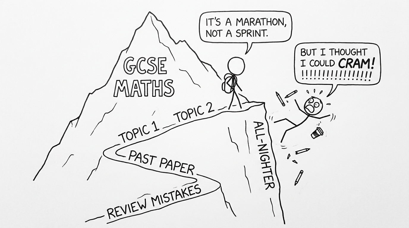A mountain with switchbacks vs an all-nighter climb