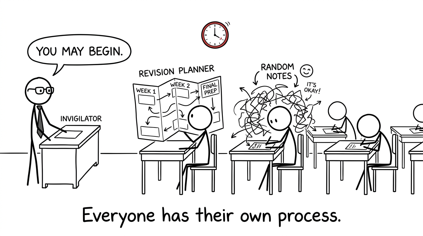 Exam hall: revision planner vs tangled notes